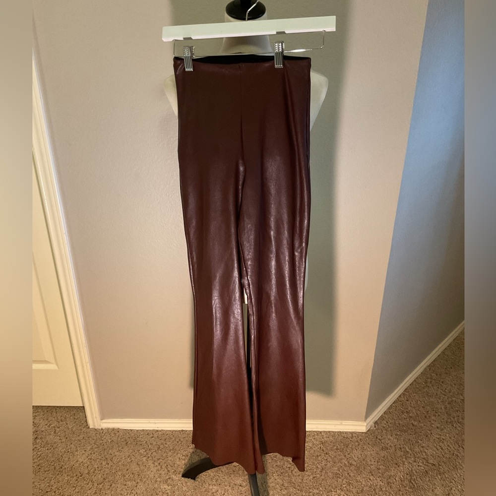 Commando Brown Faux Leather Leggings size M